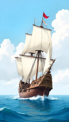 sailing ship in the sea