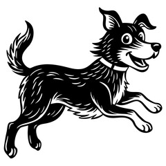 Cute Jumping Dog Cartoon - Stock Illustration for Design