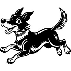 Cute Jumping Dog Cartoon - Stock Illustration for Design