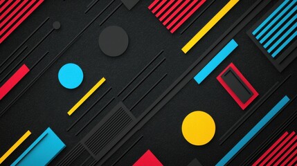 Dynamic Abstract Design with Geometric Shapes and Bold Colors