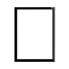 Vector illustration of a black picture frame isolated on transparent white background, clipping path, pen tool.
