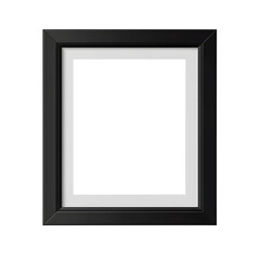 Vector illustration of a black picture frame isolated on transparent white background, clipping path, pen tool.