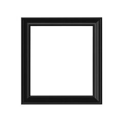 Vector illustration of a black picture frame isolated on transparent white background, clipping path, pen tool.