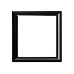 Vector illustration of a black picture frame isolated on transparent white background, clipping path, pen tool.