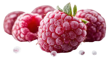 frosted raspberry isolated on white background