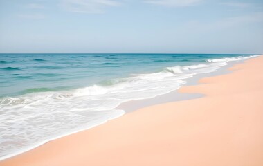 Fototapeta premium Beautiful Sand Blue Ocean Sea Waves Nature Wallpaper 