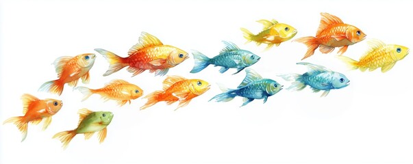 drawing of fish on a white background