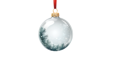 Digital png clear glass Christmas bauble