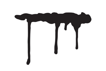 Silhouette of blood drops collection various blood or paint splatters, Halloween concept illustration isolated on white background.  blood drops logo art work.