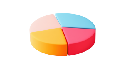 colorful pie chart isolated on white background