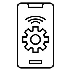 Fototapeta premium Mobile Device Outline Icon