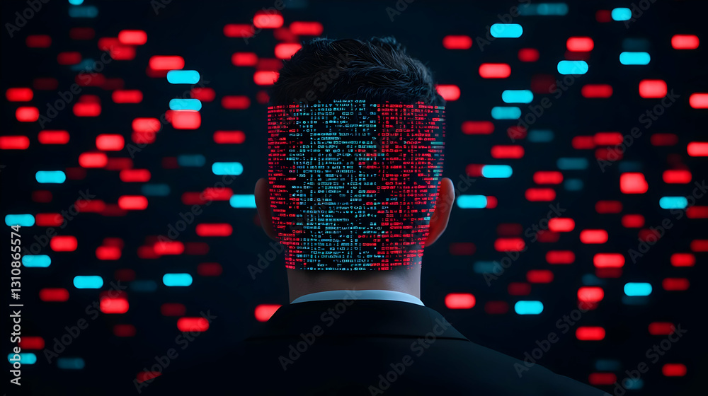 Poster digital transformation of human intellect with data visualization concepts