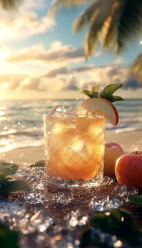 apple iced tea margarita in a short glass