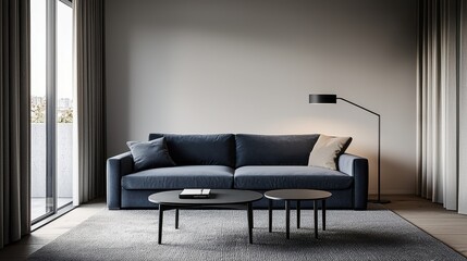 Modern Living Room Design with Cozy Sofa and Elegant Decor Elements