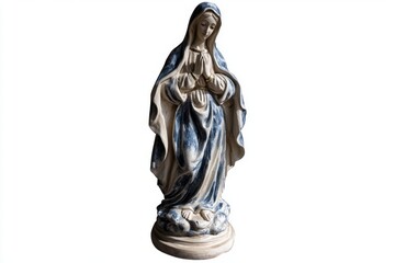 A serene statue of a religious figure captured in detail. The figure conveys peace and devotion. Perfect for spiritual artwork. Generative AI