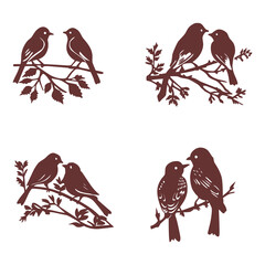 symbol of love bird on a branch represents calm and balance of nature
