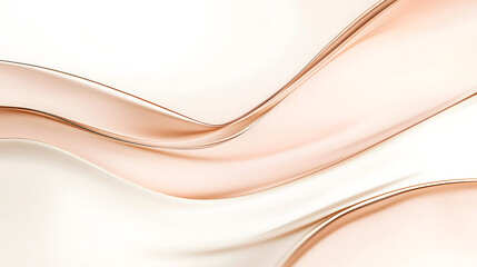 smooth, flowing curves in shades of rose gold and white, creating a simple and elegant abstract design.