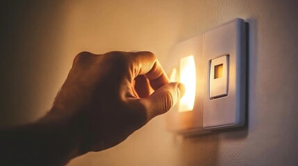 Hand turning on nightlight