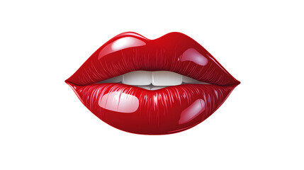 Fototapeta premium glossy lips transparent background png