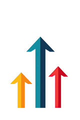 Colorful arrows indicating growth and positive trends in business.