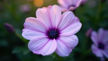Vibrant purple center, delicate white petals unfurl , wildflower, plant