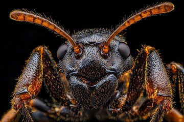 Close-Up Portrait of a Bullet Ant Paraponera clavata Displaying Unique Features and Details