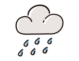 雨雲／ベクター手書き線画イラスト