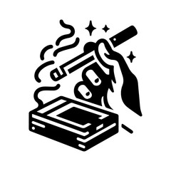 Vector illustration of cigarette and ashtray