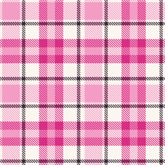 Neon Very Light Pink and Rich Pink Seamless Tartan Fabric Design