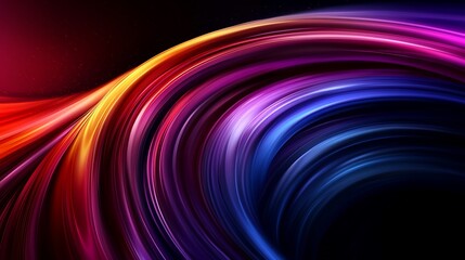 Abstract swirling vibrant color waves for dark background.