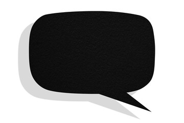 Black paper speech bubbles separated on transparent background