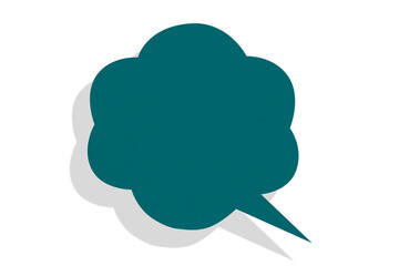 Green paper speech bubbles separate on transparent background