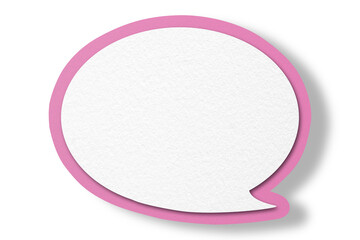 Pink paper speech bubbles separated on transparent background
