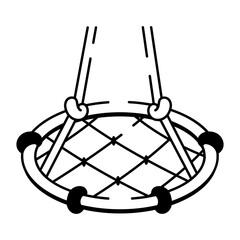 A hand drawn icon of animal trapping net 