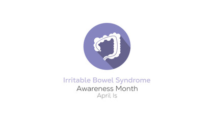 April is Irritable Bowel Syndrome Awareness Month. Vector template Design for banner, greeting card, poster, prints, social media post ,flyer , T shirt with background.
