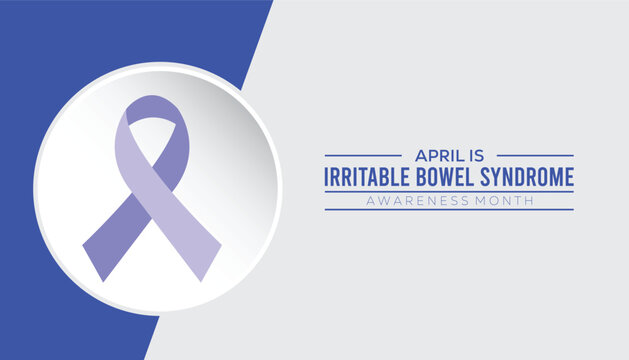 April is Irritable Bowel Syndrome Awareness Month. Vector template Design for banner, greeting card, poster, prints, social media post ,flyer , T shirt with background.