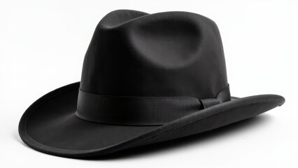 A black Cuban hat with a wide brim and a ribbon band.