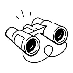 A hand drawn style icon of binoculars 