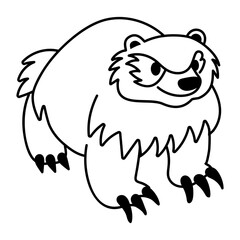 A hand drawn icon of wild ratel 
