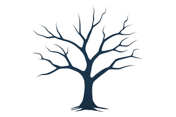 A bare tree silhouette against a simple background.