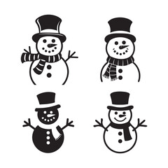 Snowman Silhouette Icon