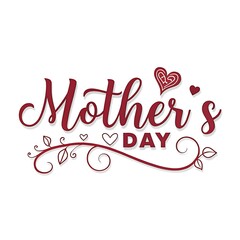 Happy mothers day greeting typography poster with mother and child