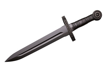 A detailed illustration of a traditional black sword.