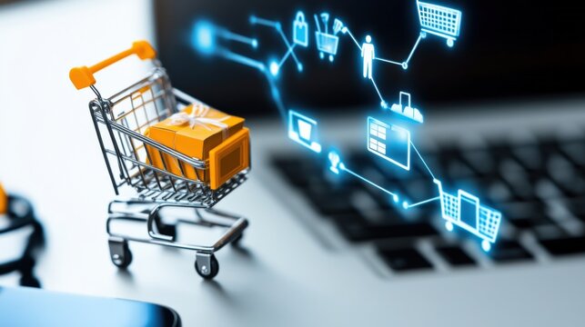 Online shopping cart evolution e-commerce platforms digital marketing technology landscape user experience future trends