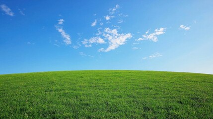 Obraz premium Serene Green Hill Under a Vast Blue Sky