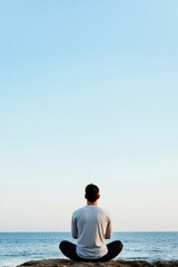 Fototapeta premium Mindful Horizon Gen Z Wellness Retreat - Minimalist Sunrise Meditation Exploring Mental Health, Digital Detox, and Holistic Self-Care Strategies for Modern Living