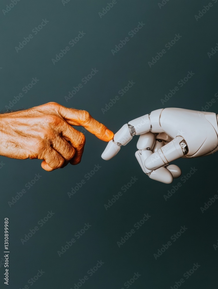Poster Bridging Realities AI-Powered Human-Machine Synergy in Next-Gen Digital Collaboration - Innovative Tech Connection Metaphor for Future Workspace Evolution