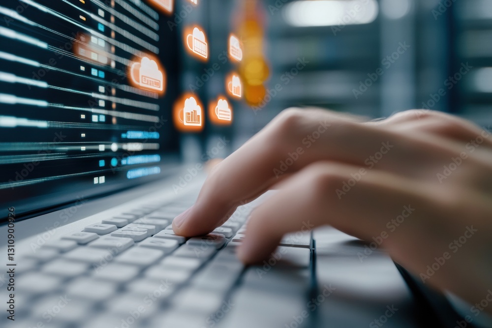 Poster Immersive Cybersecurity Solutions AI-Driven Cloud Protection Visualization for Enterprise Digital Transformation with Next-Gen Data Defense Strategies