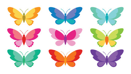 set of different Flying butterfly icons vector illustration 