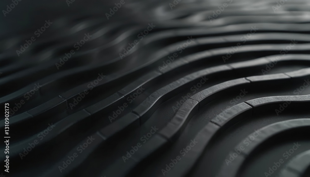 Leinwandbilder background of black and grey wavy lines. smooth material, elegant design element. gradient texture w